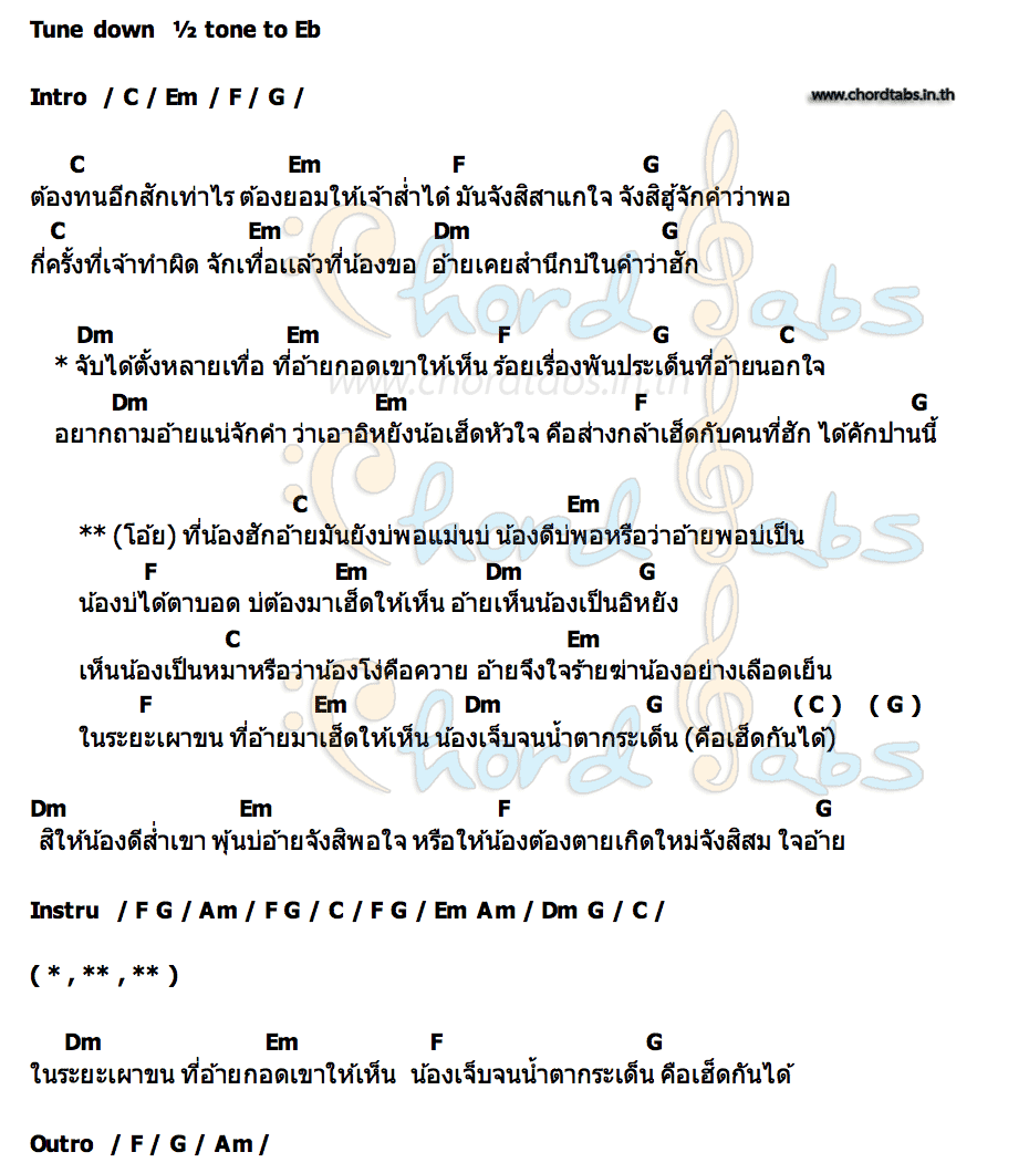 คอร์ด ระยะเผาขน เวอร์ชั่นผู้หญิง นุ่น กมลชนก