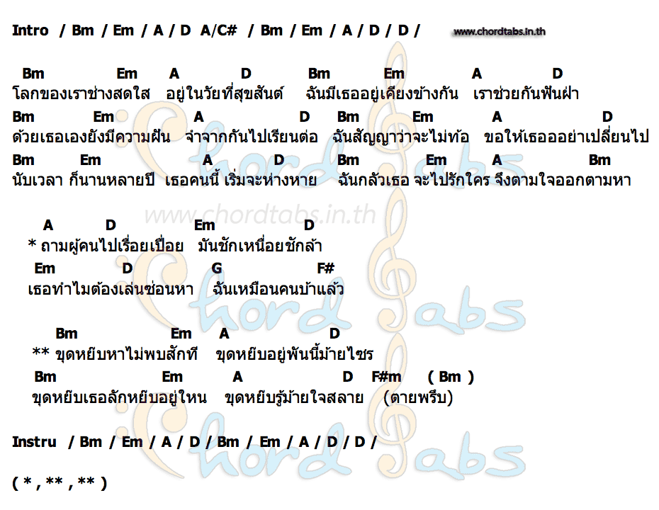 คอร์ด ขุดหยบ สัก บ้านผม