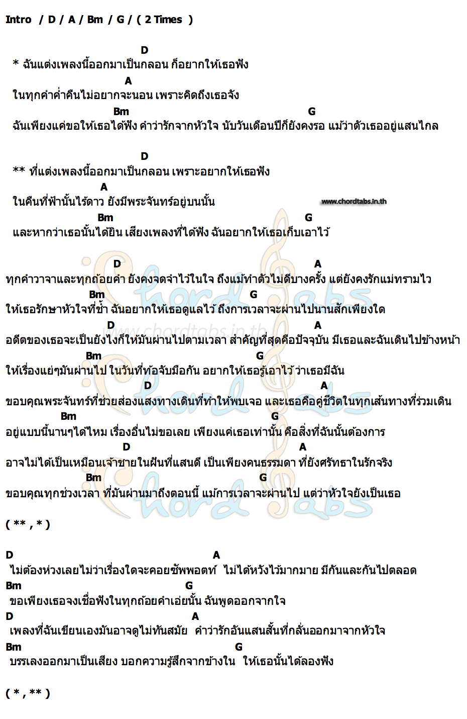 คอร์ด กลอนรัก Emon74 x WanMai