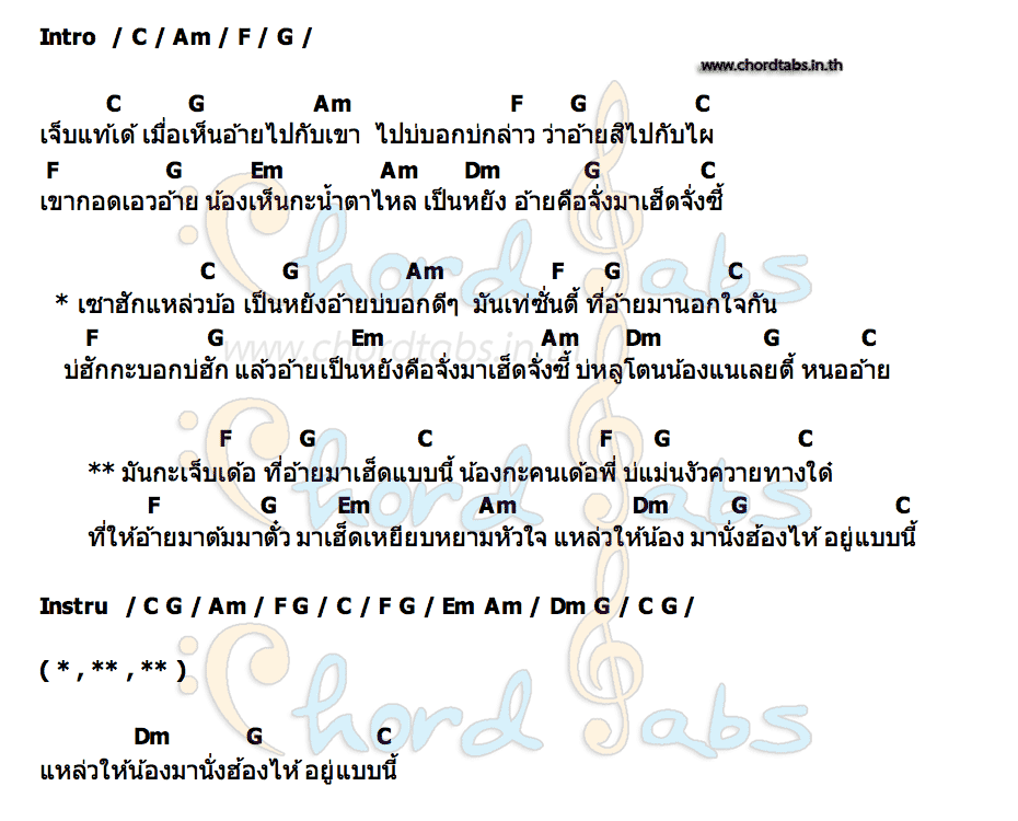 คอร์ด เซาฮักแหล่วบ้อ บุญหลง ยุวดี