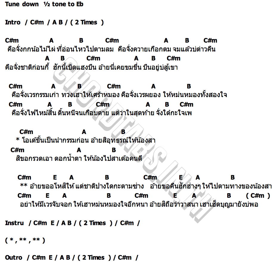 คอร์ด อโหสิ นุนิค อนุชา