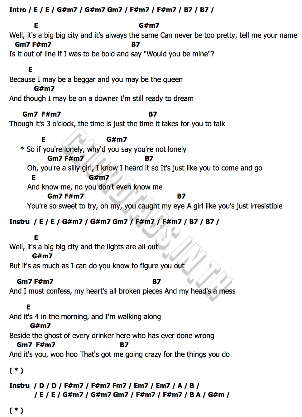 คอร์ด Whistle For The Choir The Fratellis