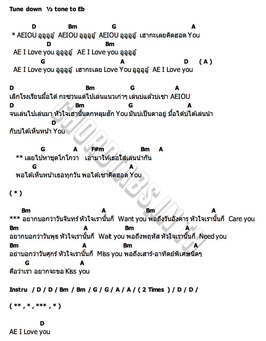 คอร์ด เอ.อี.ไอ.โอ.ยู ทิวเทน x มิมิ ทอยส์ x พิมมี่ ไทดอลมิวสิค