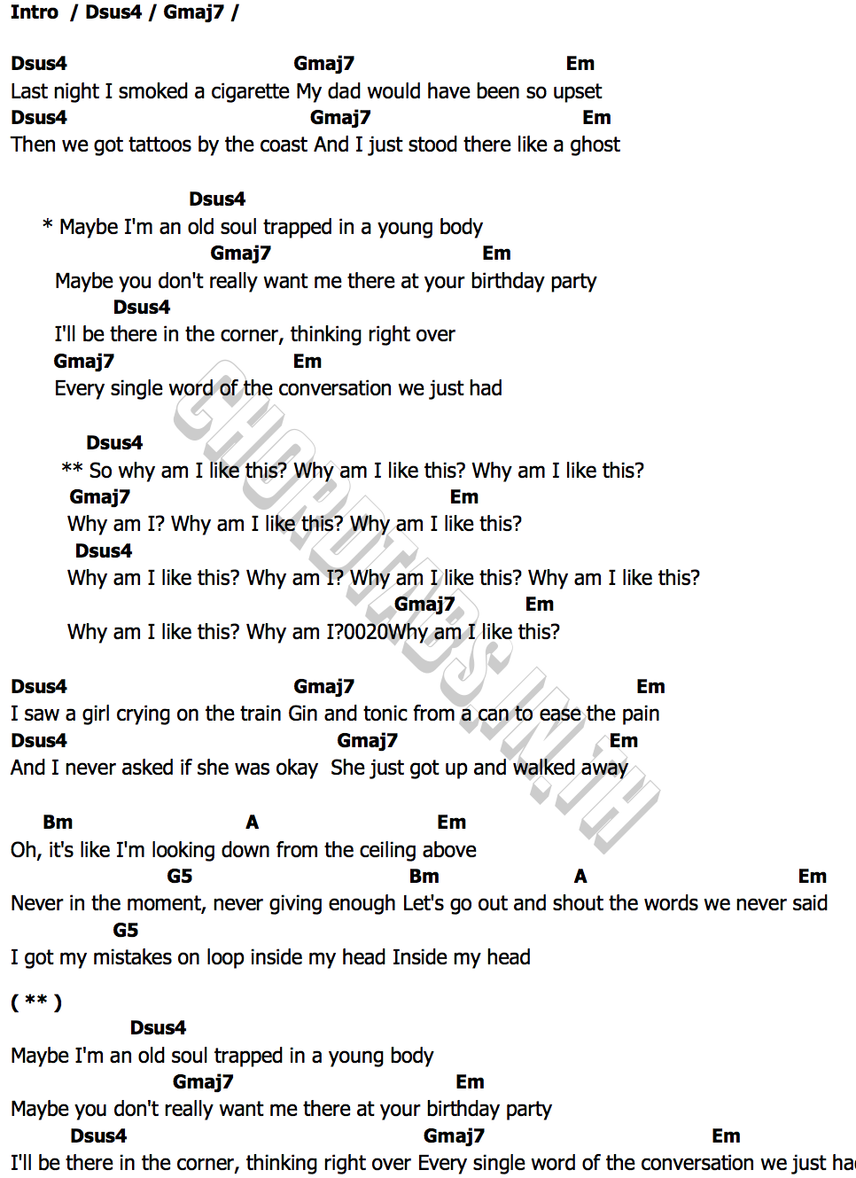 คอร์ด Why Am I Like This Orla Gartland