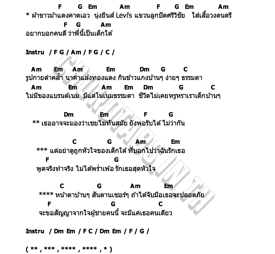 คอร์ด จากใจเด็กใต้ หนวด จิรภัทร X เต็ม นาวา