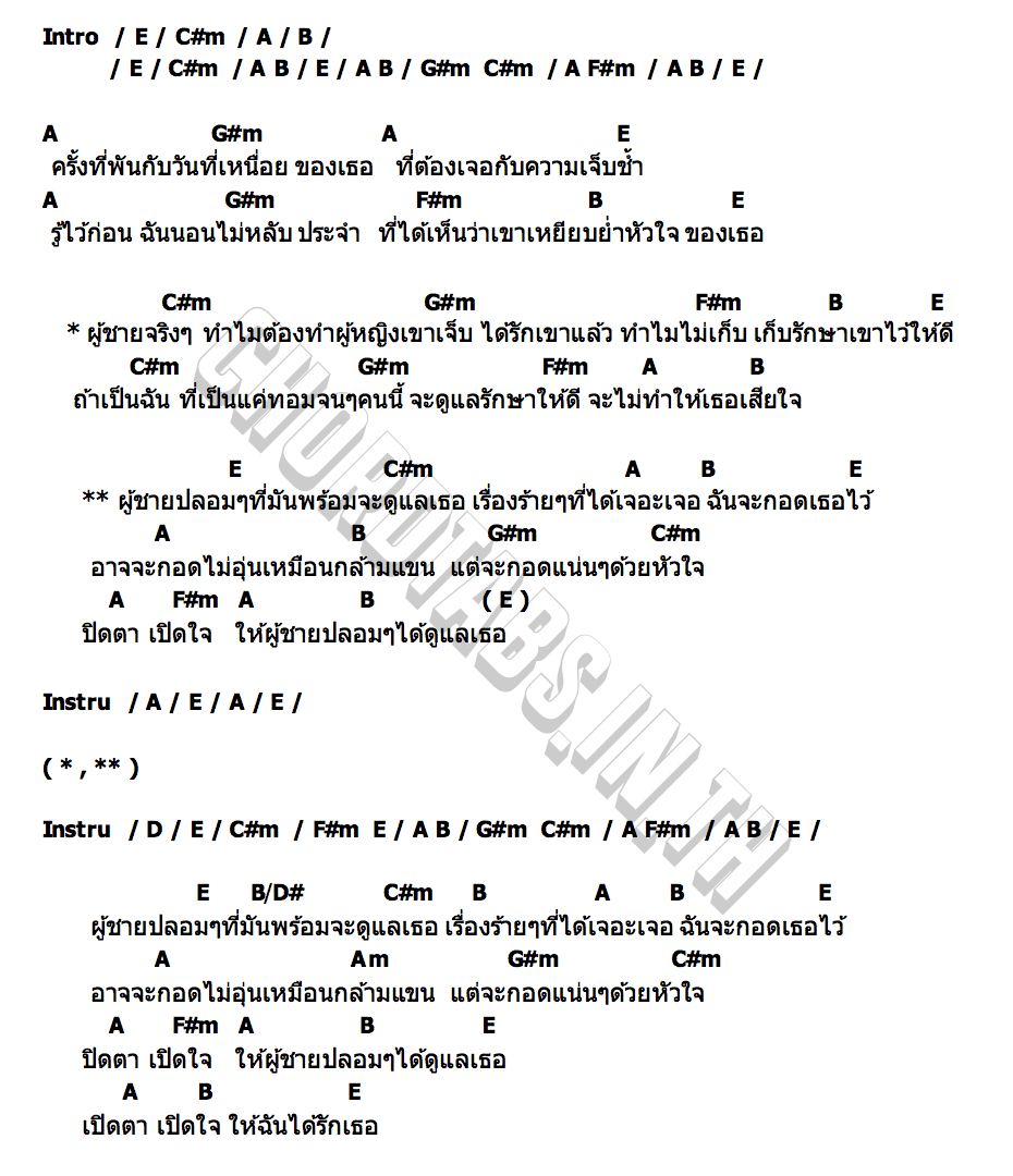 คอร์ด ผู้ชายปลอมๆ MissTerKhing(มิสเตอร์ขิง)