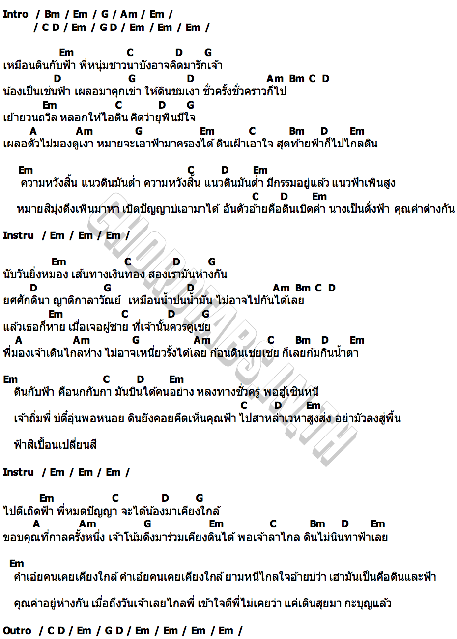 คอร์ด ฟ้าไกลดิน พ้อยท์ ชลวิทย์ X ปอยฝ้าย มาลัยพร