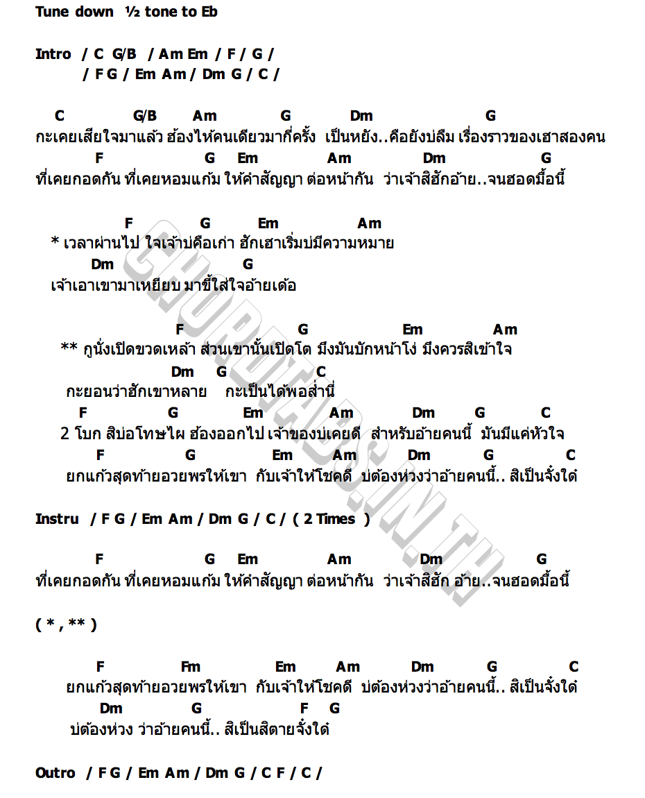 คอร์ด กูเปิดเหล้า เขาเปิดโต อ๊อดเรืองศักดิ์