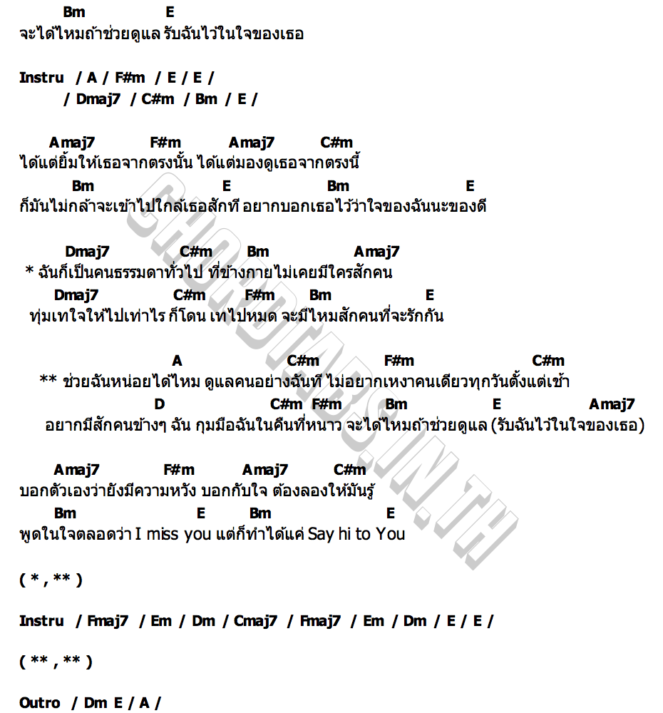 คอร์ด ช่วยด้วย (Help Me) แจ็คแฟนฉัน