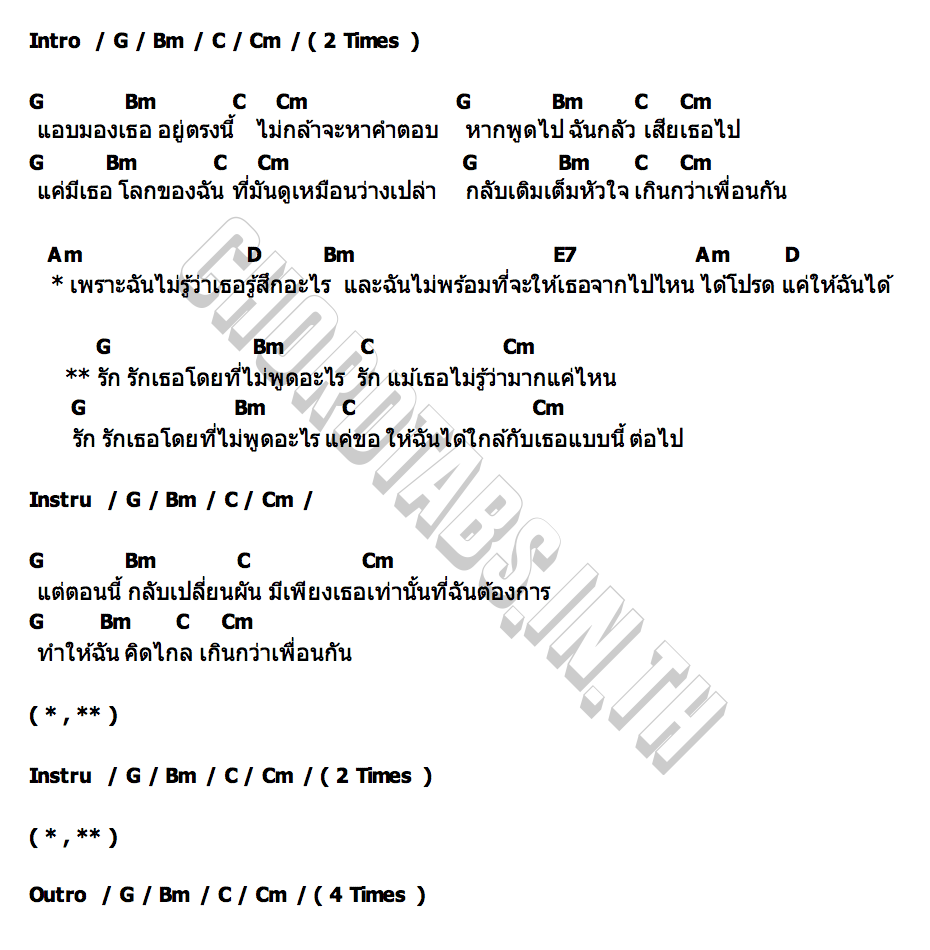 คอร์ด แค่ให้ฉันได้รัก (Friend Indeed) RYU DANUDOL