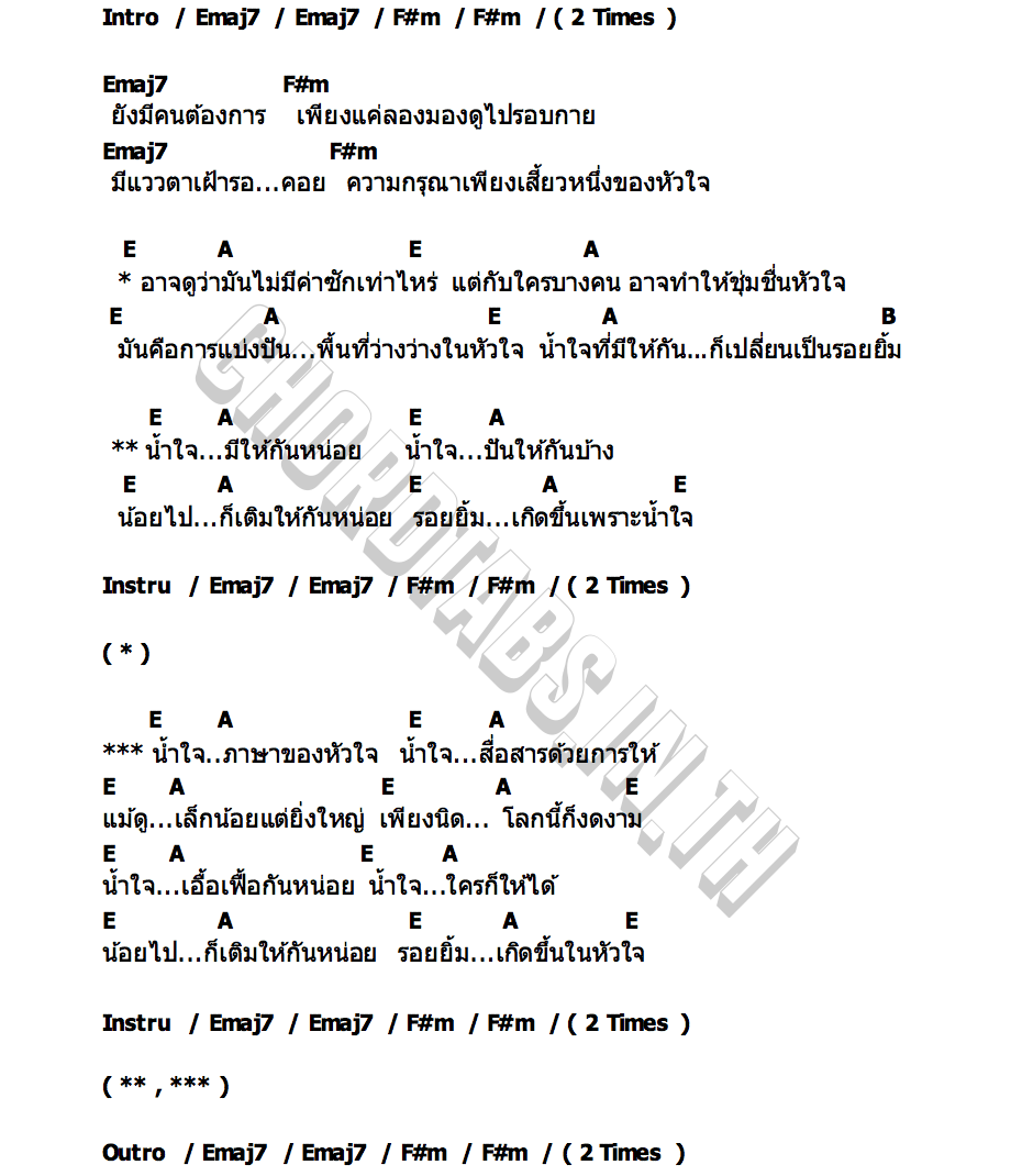 คอร์ด น้ำใจ Dead Flowers