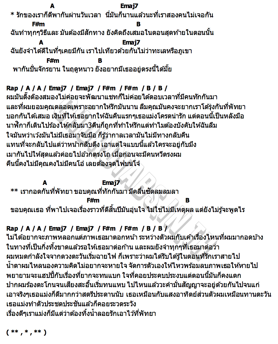 คอร์ด พัทยารัก MEDKIT.Z x SYF x S!NNER x JARNJAME