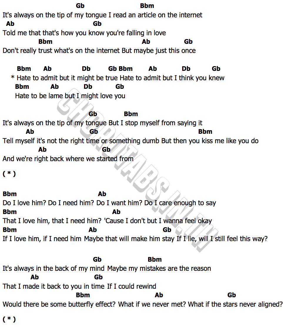 คอร์ด hate to be lame Lizzy McAlpine  (feat. FINNEAS)