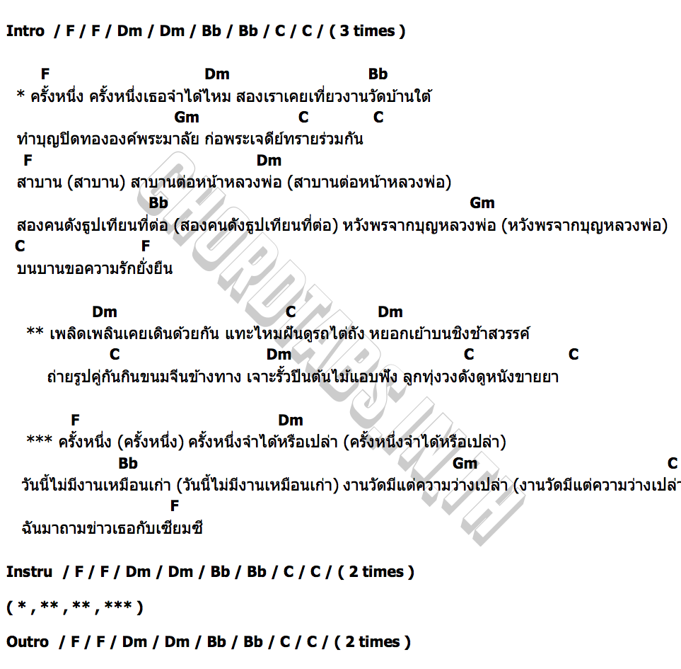 คอร์ด งานวัด Fineday