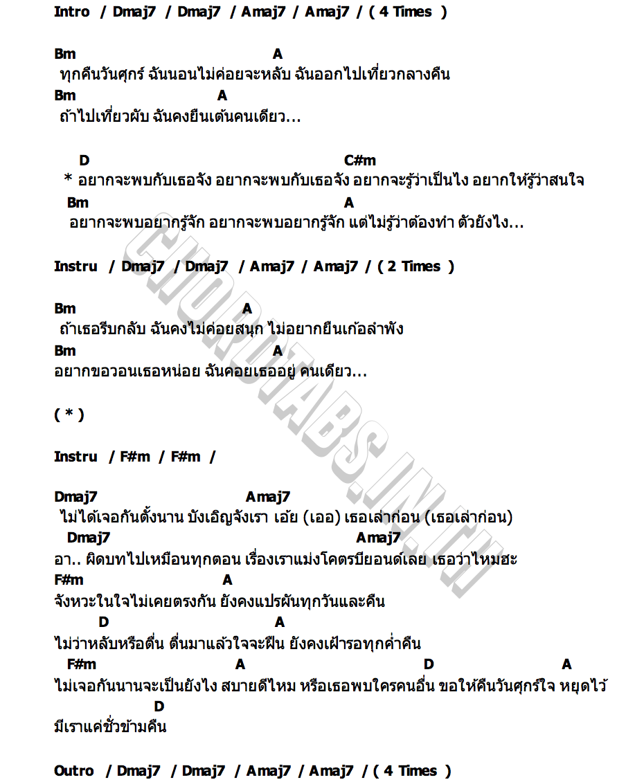 คอร์ด คืนวันศุกร์ (Cover Version) Bowkylion • The Toys