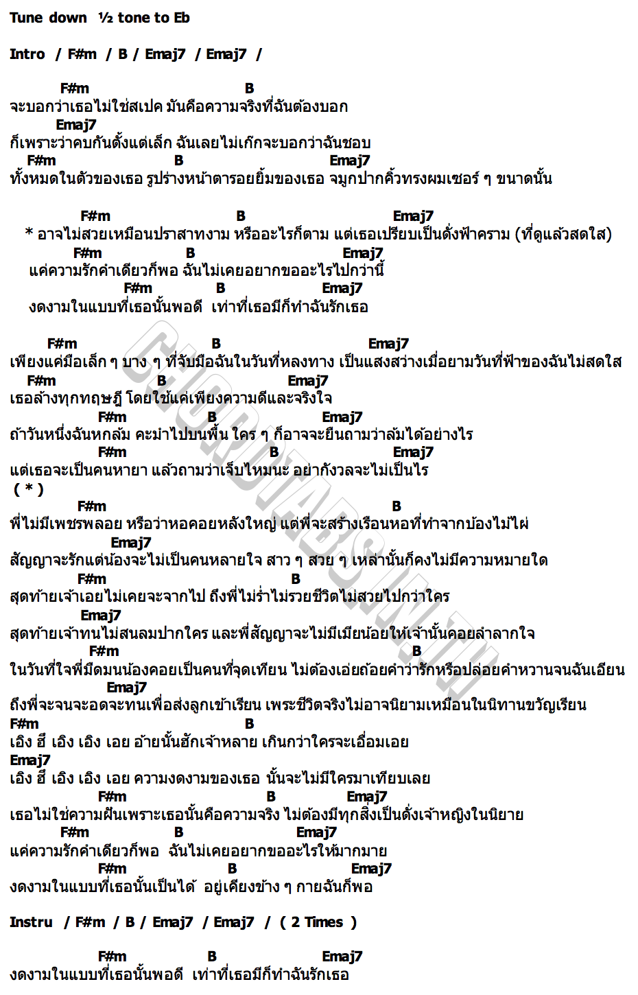คอร์ด อาจไม่สวยเหมือนปราสาทงาม OAD RACHAN x KENNOI ROILEERA