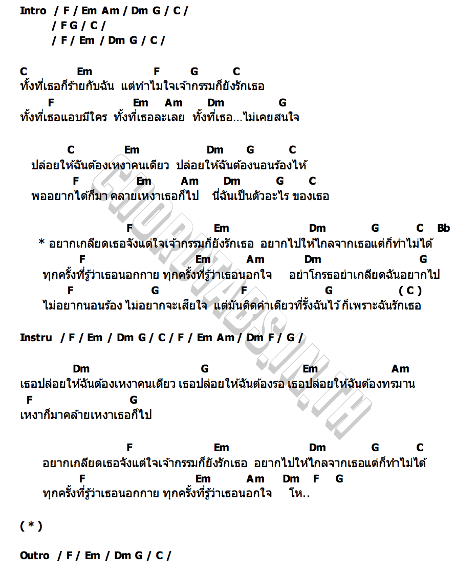 คอร์ด อยากเกลียดเธอจัง บีม บัณฑิตา