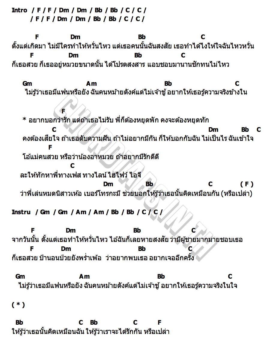 คอร์ด โอ้แม่คนสวย PEETTY BAND