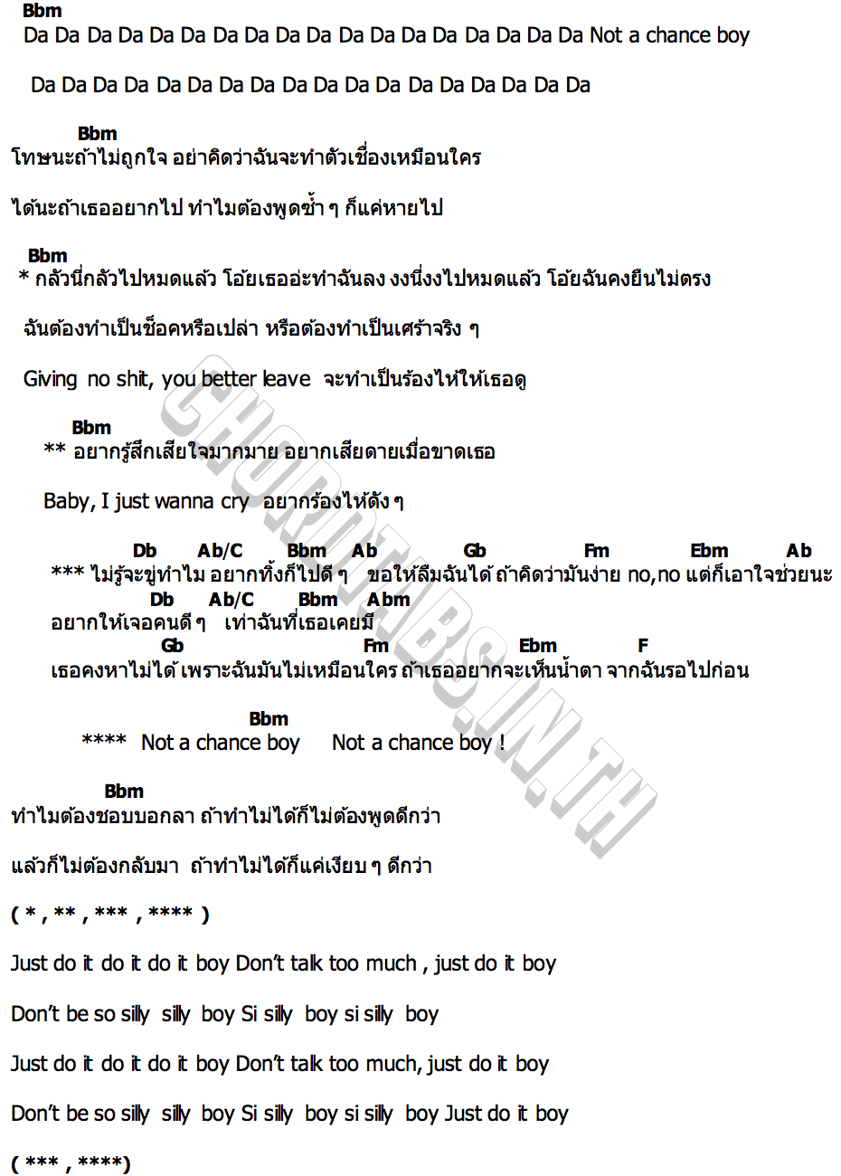 คอร์ด ร้องไห้ดัง ๆ Alala