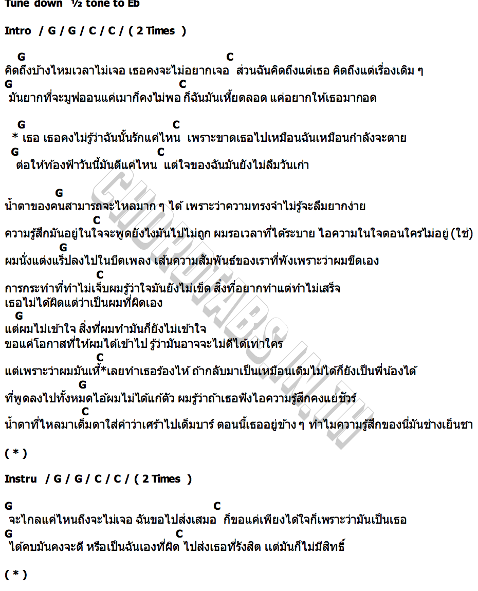 คอร์ด ไม่ลืมวันเก่า Dreamer  Crappy  Paper