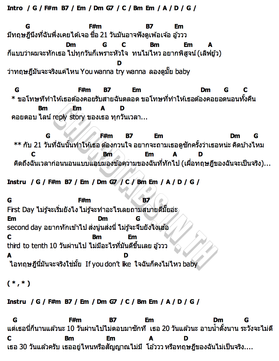 คอร์ด 21วัน ทฤษฎีจีบเธอ KONGTHAP PEAK