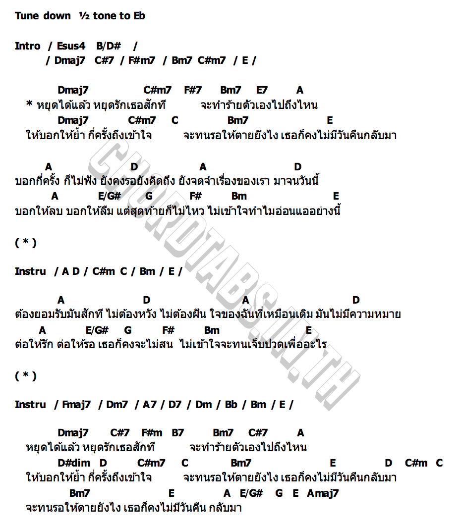 คอร์ด หยุดได้แล้ว (No More) MEAN x NONT TANONT