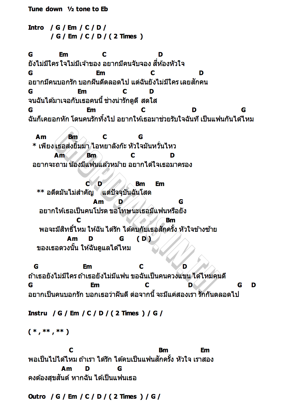 คอร์ด อดีตไม่สำคัญ BANGDEEN(บังดีน)