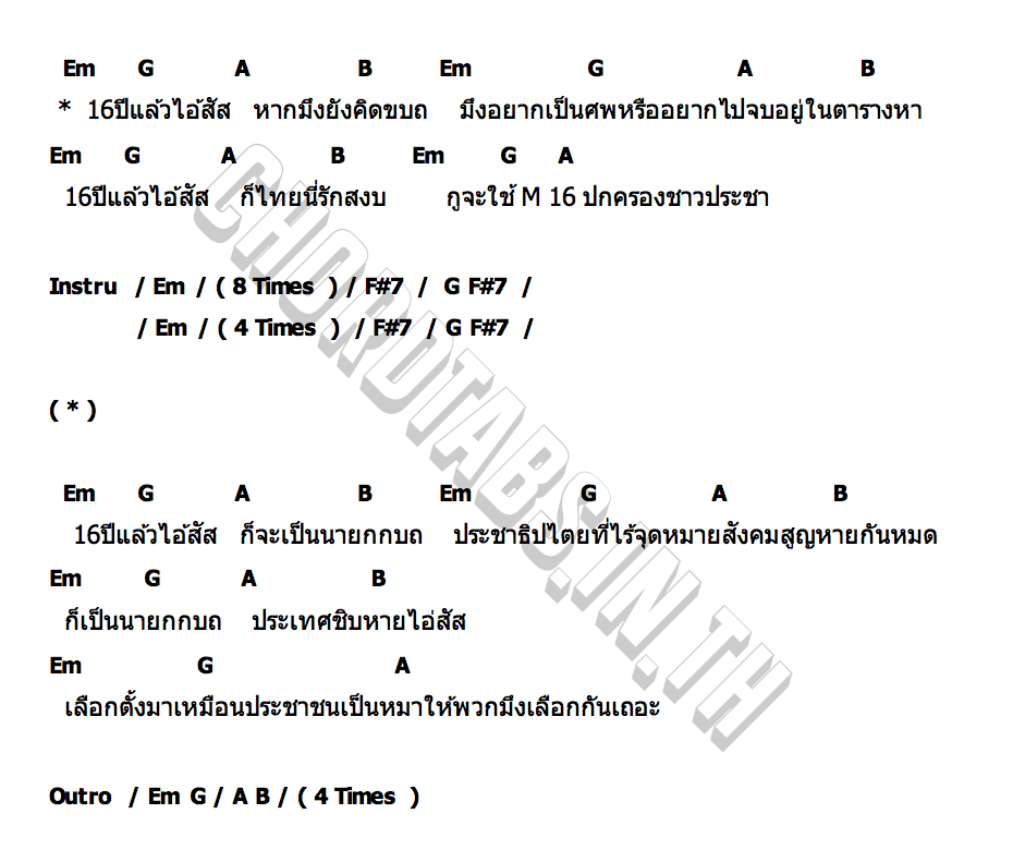 คอร์ด 16ปีแล้วไอ้สัส Rap Challenge R.A.D. x Ammy The Bottom Blues