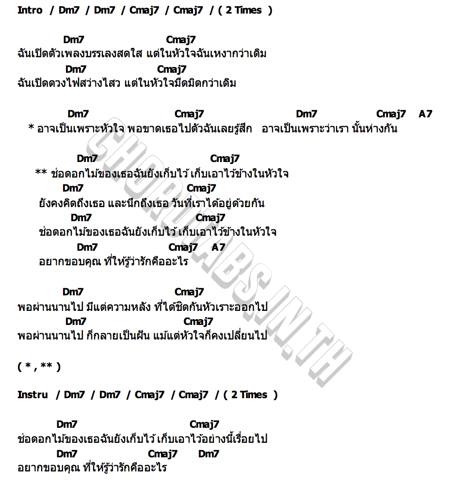 คอร์ด ช่อดอกไม้ Atiwit Chari