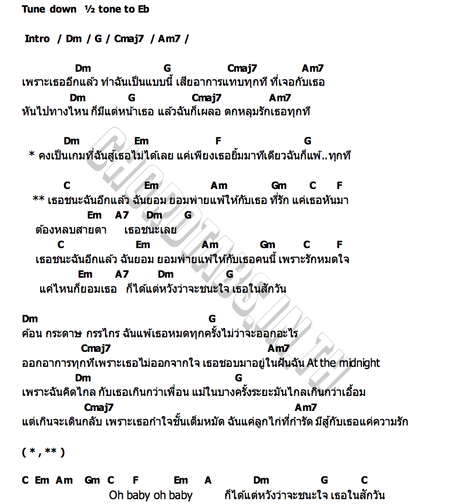 คอร์ด เธอชนะ (MVP) paiiinntt