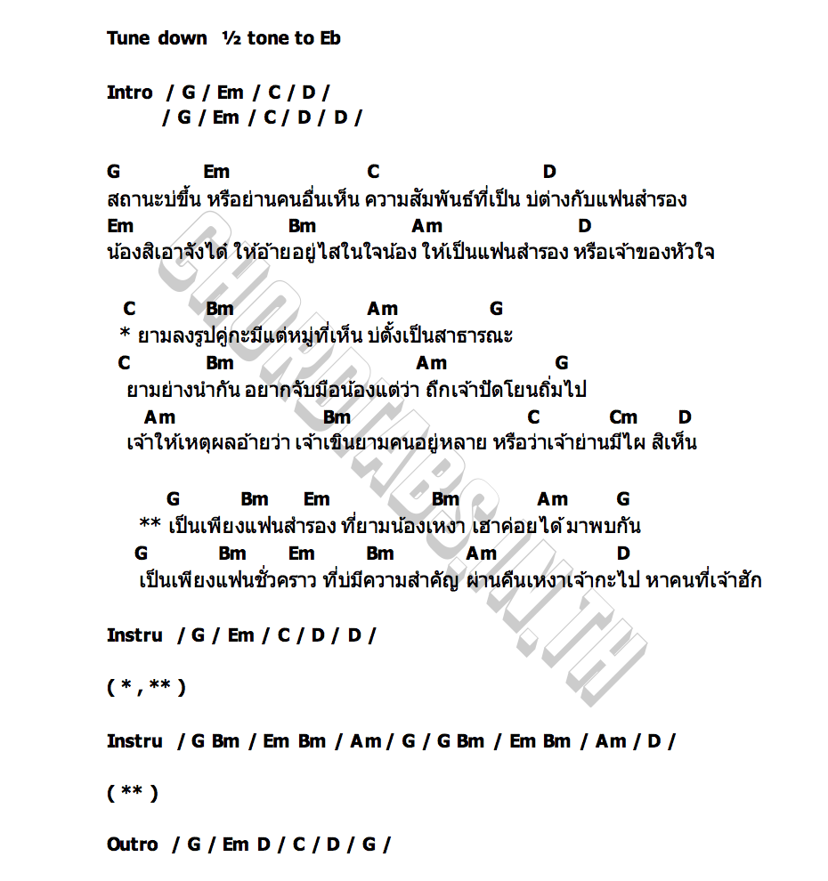 คอร์ด แฟนสำรอง TheSing ร้อง ชิง เพลง