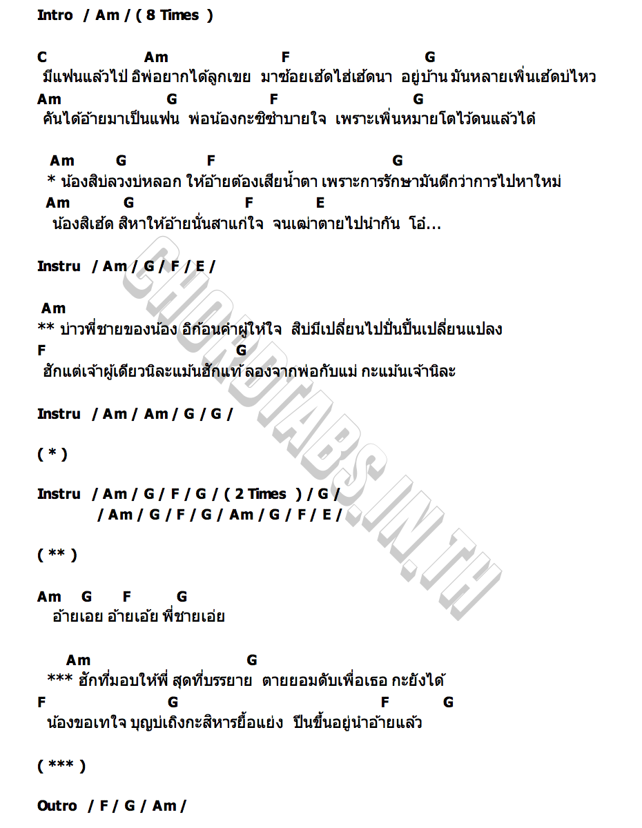 คอร์ด รักษาดีกว่าหาใหม่ ติ๊ก พรรณิภา