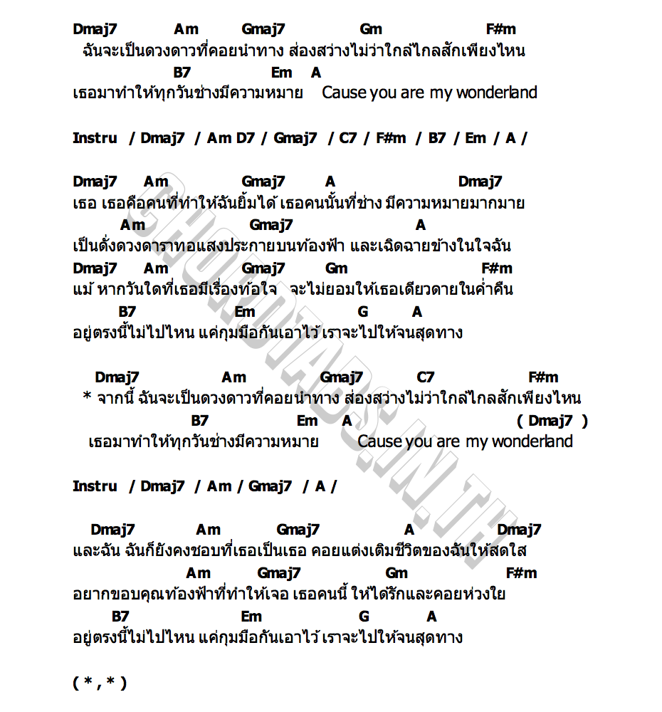 คอร์ด My Wonderland Fayrefriday