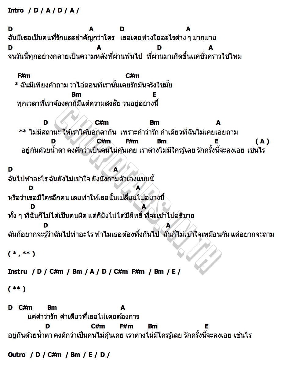 คอร์ด สถานะบอกลา LITTLEPOND x TUTA