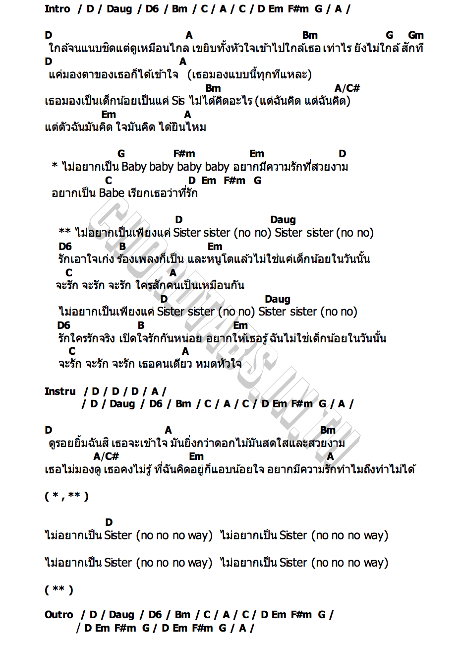 คอร์ด Sister WISDOM