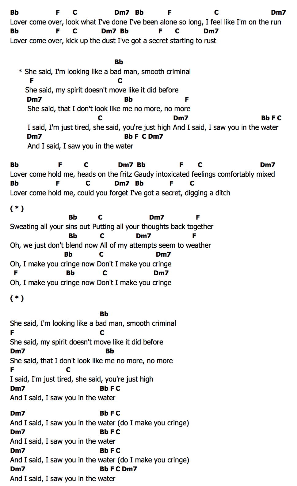 คอร์ด Cringe Matt Maeson