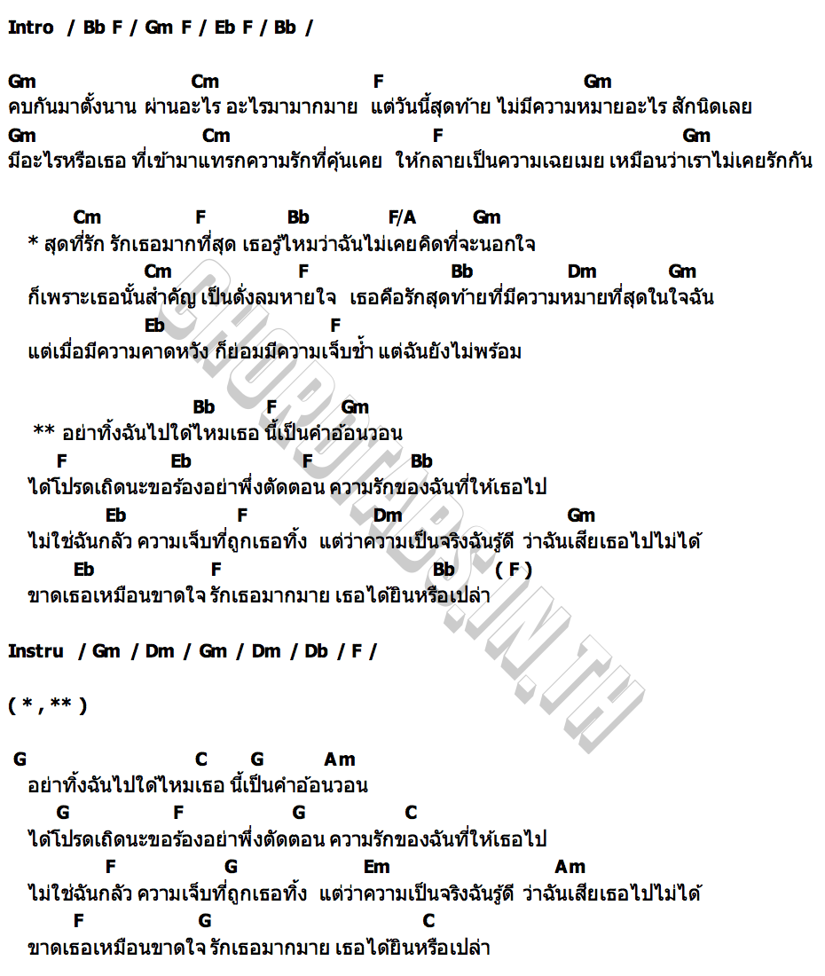 คอร์ด กลับมาได้หรือเปล่า ราพา