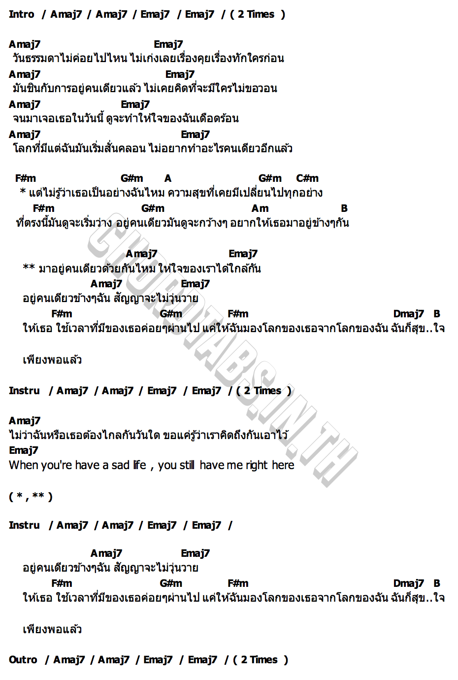 คอร์ด อยู่คนเดียวด้วยกันไหม (Introvert) Millie Snow