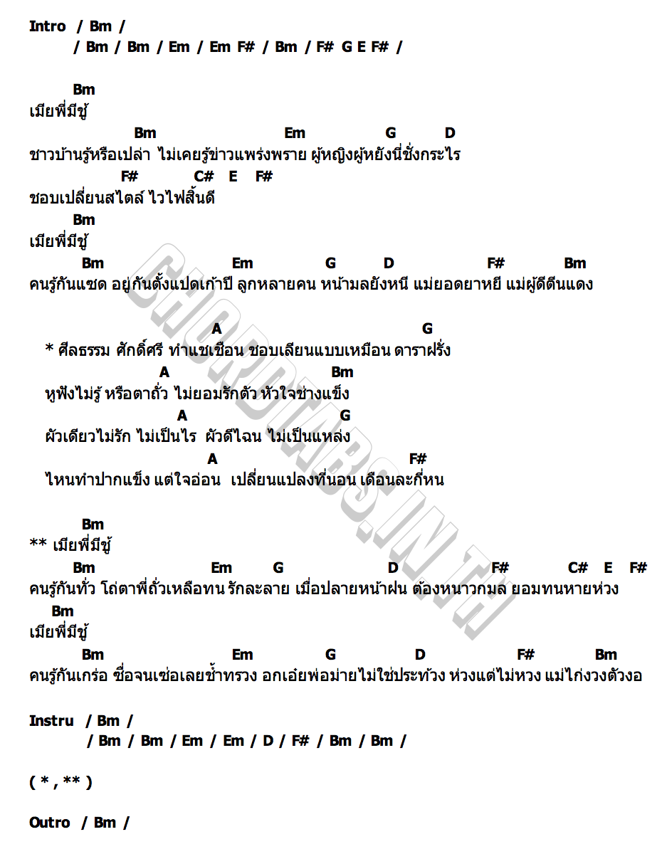 คอร์ด เมียพี่มีชู้ Fluke..ไอน้ำ