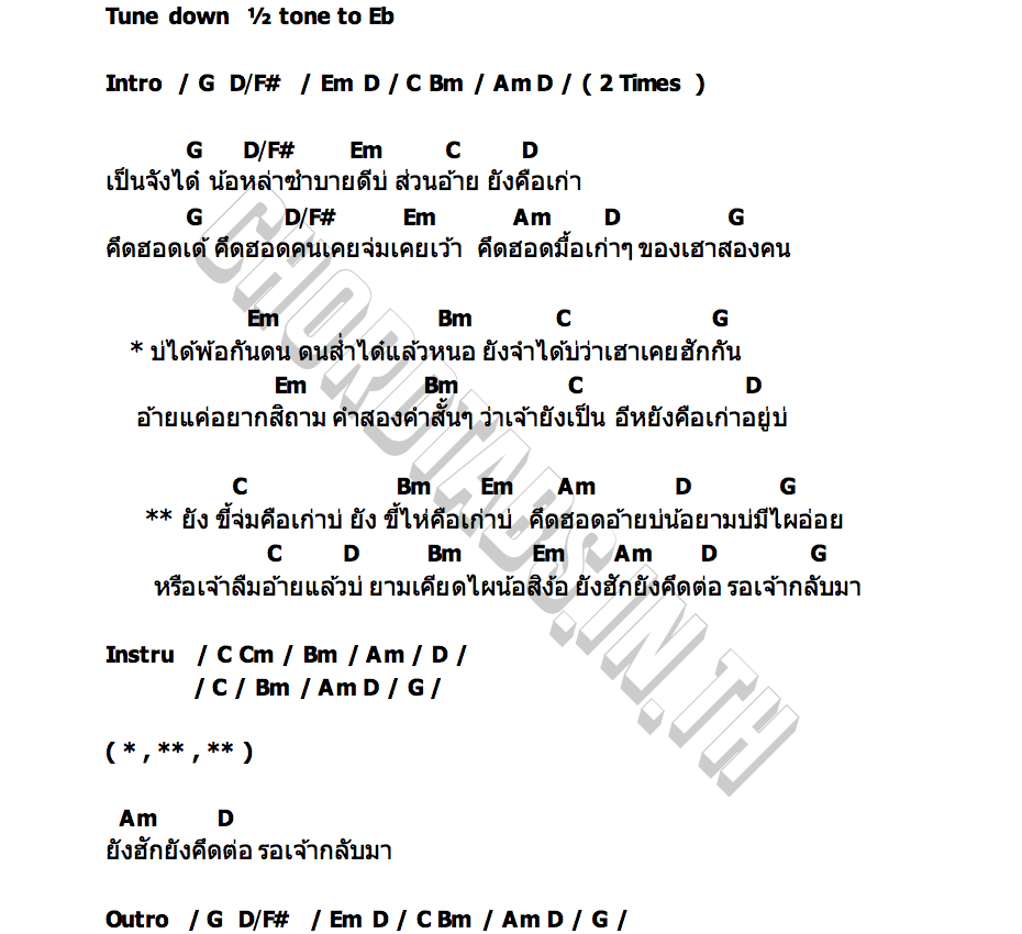 คอร์ด ยังคือเก่าบ่ ดรีม ออนทัวร์ พาราฮัท