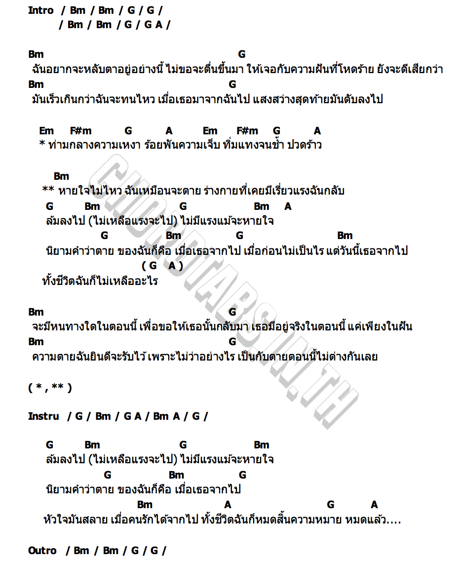 คอร์ด นิยามคำว่าตาย (2022 Version) Bookiezz