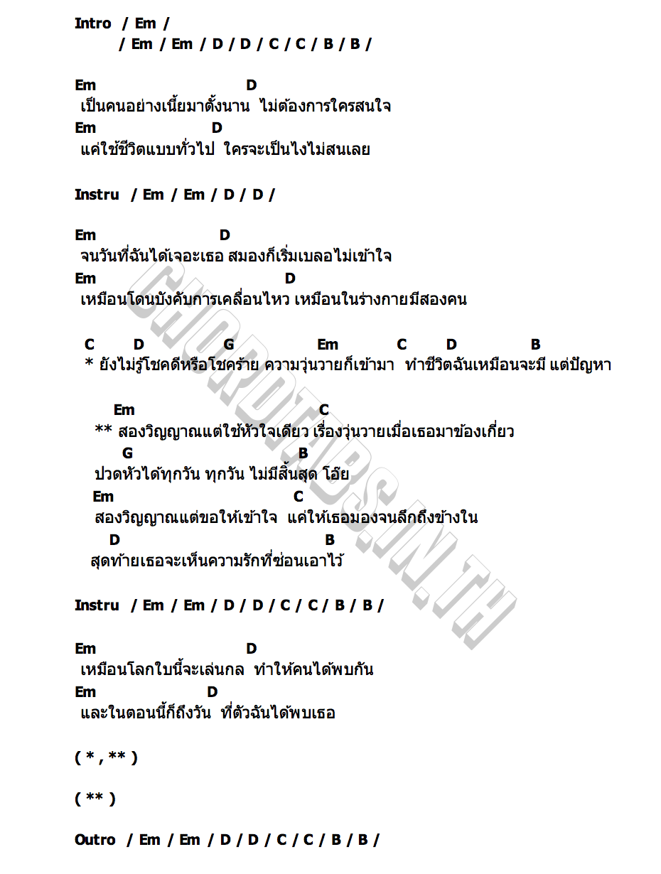 คอร์ด สาวสองวิญญาณ มะปราง Mariko
