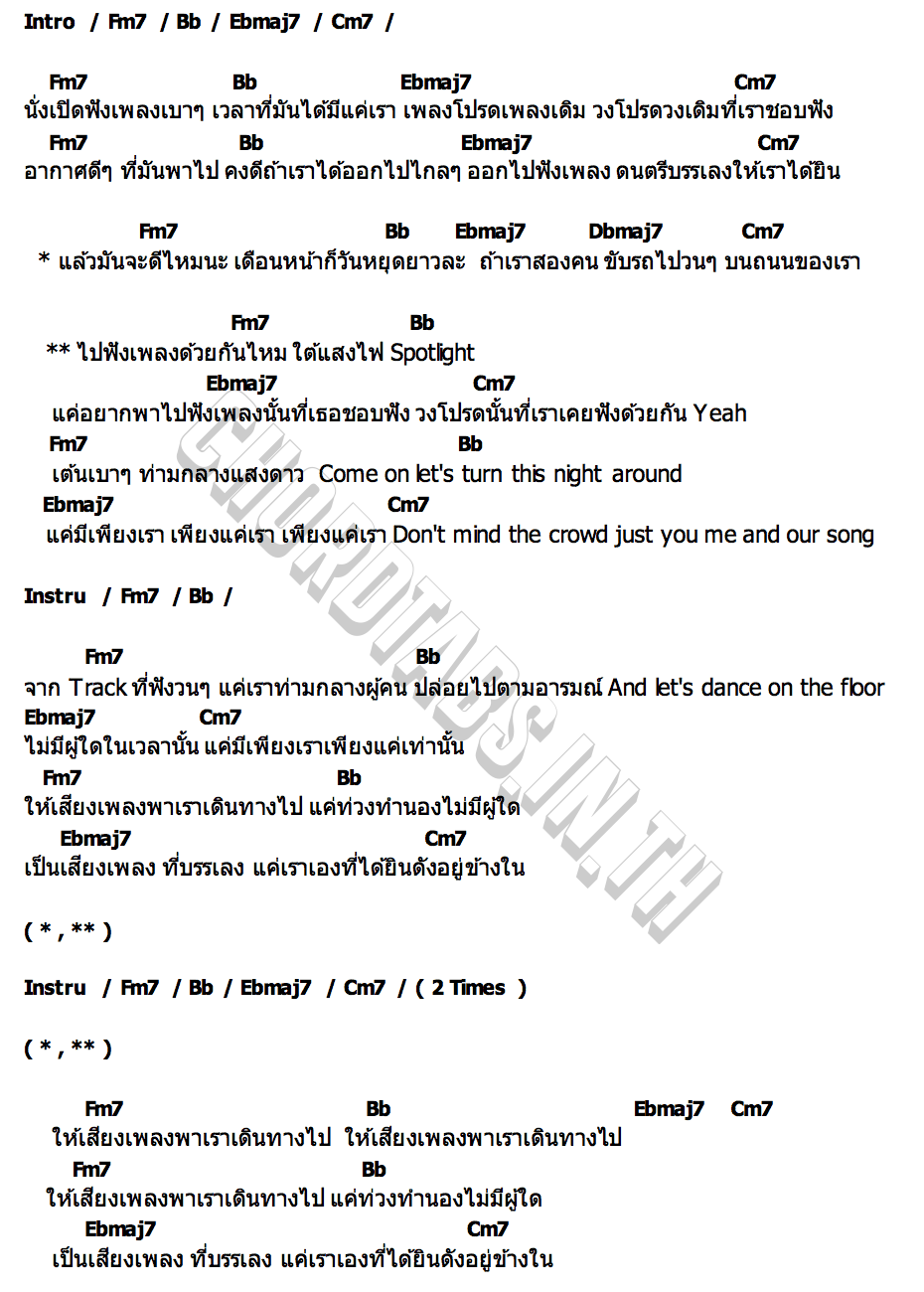 คอร์ด MUSIC FEST (มิวสิคเฟส) BOWPRAT