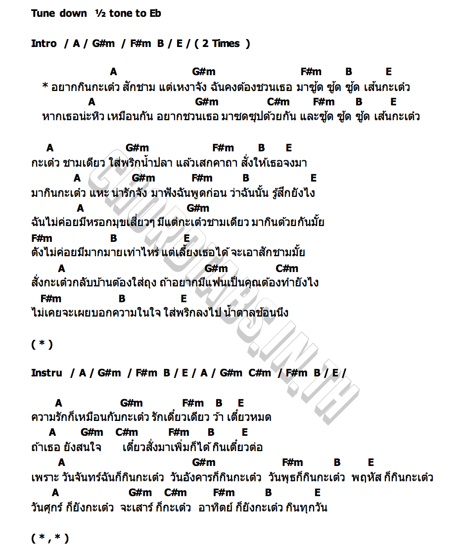 คอร์ด กะเต๋ว (ก๋วยเตี๋ยว) MOEMII