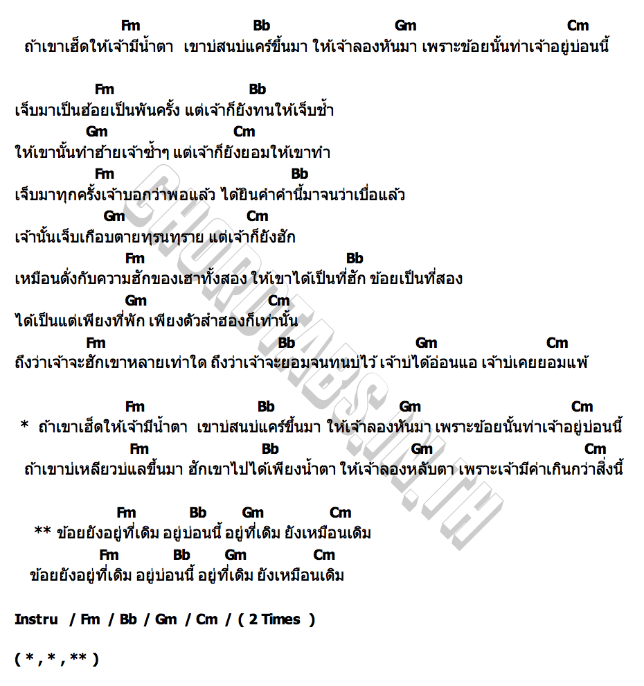 คอร์ด อยู่ที่เดิม BAY6IX & LALA