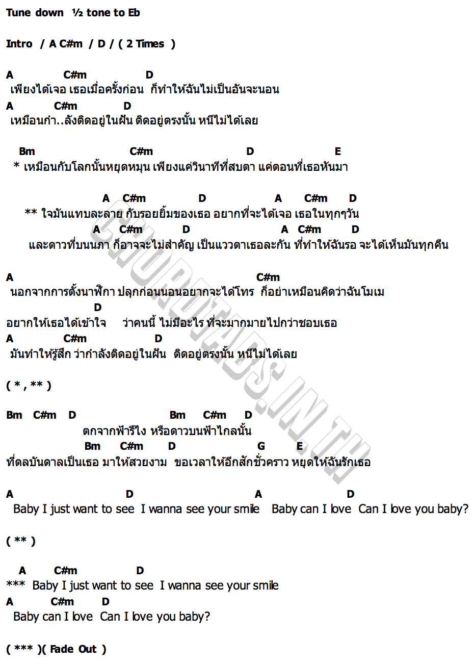 คอร์ด Can i love you baby Spicy Chicken