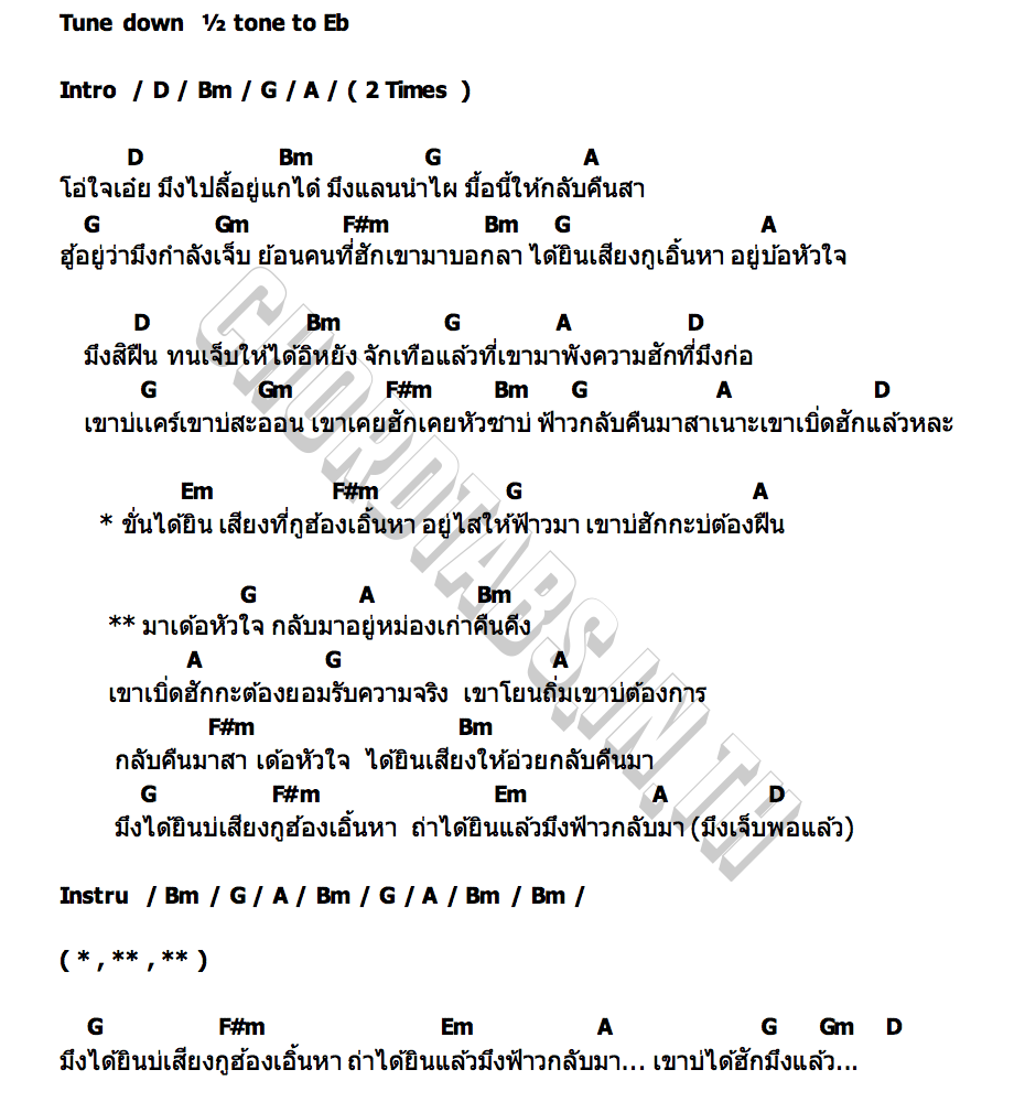 คอร์ด เอิ้นหาหัวใจ เติ้ล นพดล