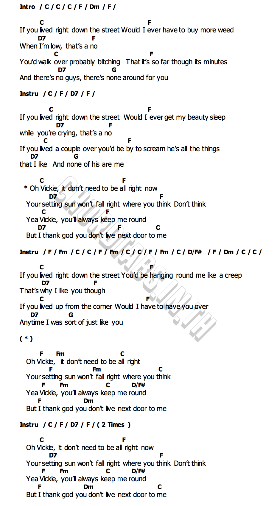 คอร์ด Vickie Peach Pit