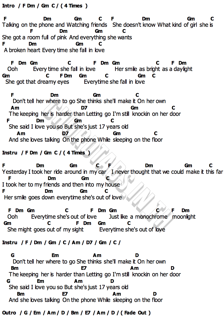 คอร์ด Needy Delorians