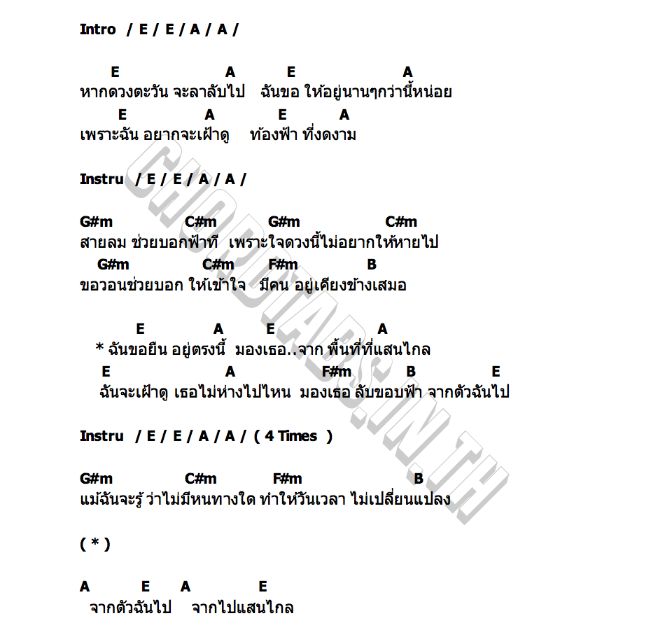 คอร์ด จากไปแสนไกล passtrail